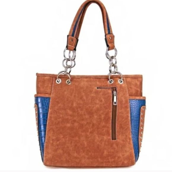 Blue Western Longhorn Embroidered Purse - Picture 2 of 12